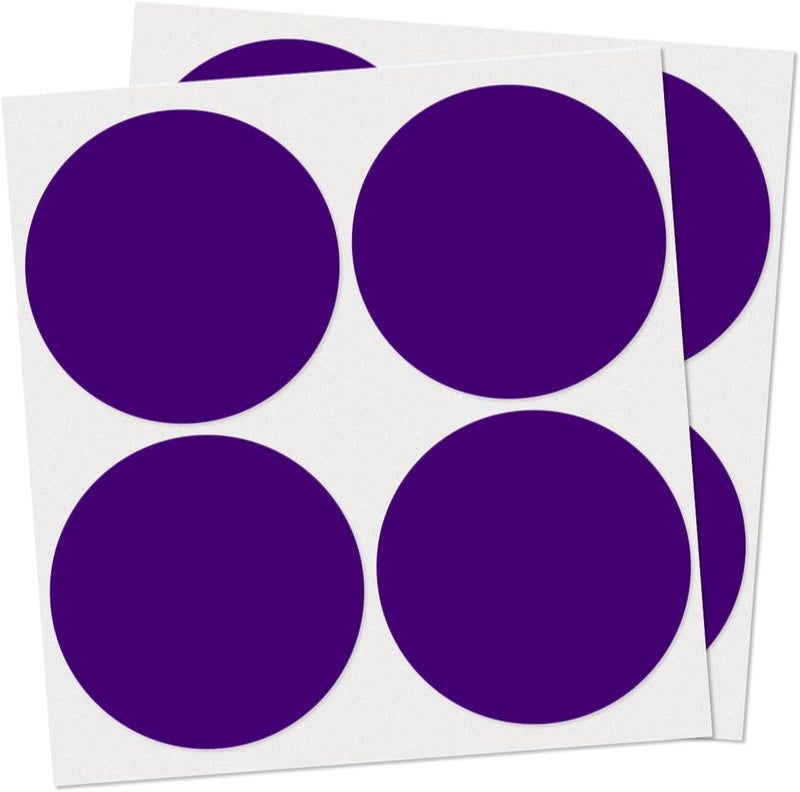 YIKIADA 40 PCS Dot Stickers 4" Round Labels Large Circle Color Coding Moving Decals Price Tags for Office Classroom Home Yard Sale Line up Purple - Image 1